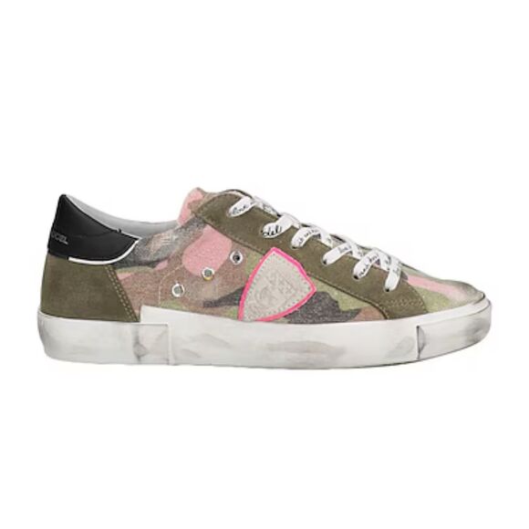 PHILIPPE MODEL Paris X Sneaker in camouflage green and pink NWB Size 36/6 - Picture 1 of 14